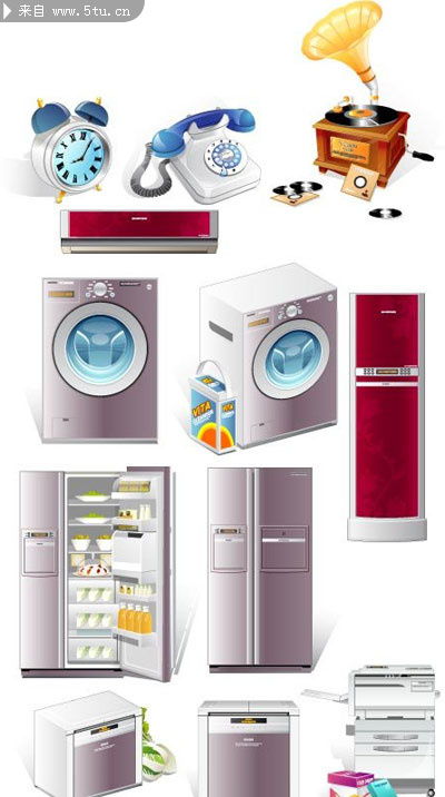 家電矢量素材 現(xiàn)代家居設(shè)計的得力助手